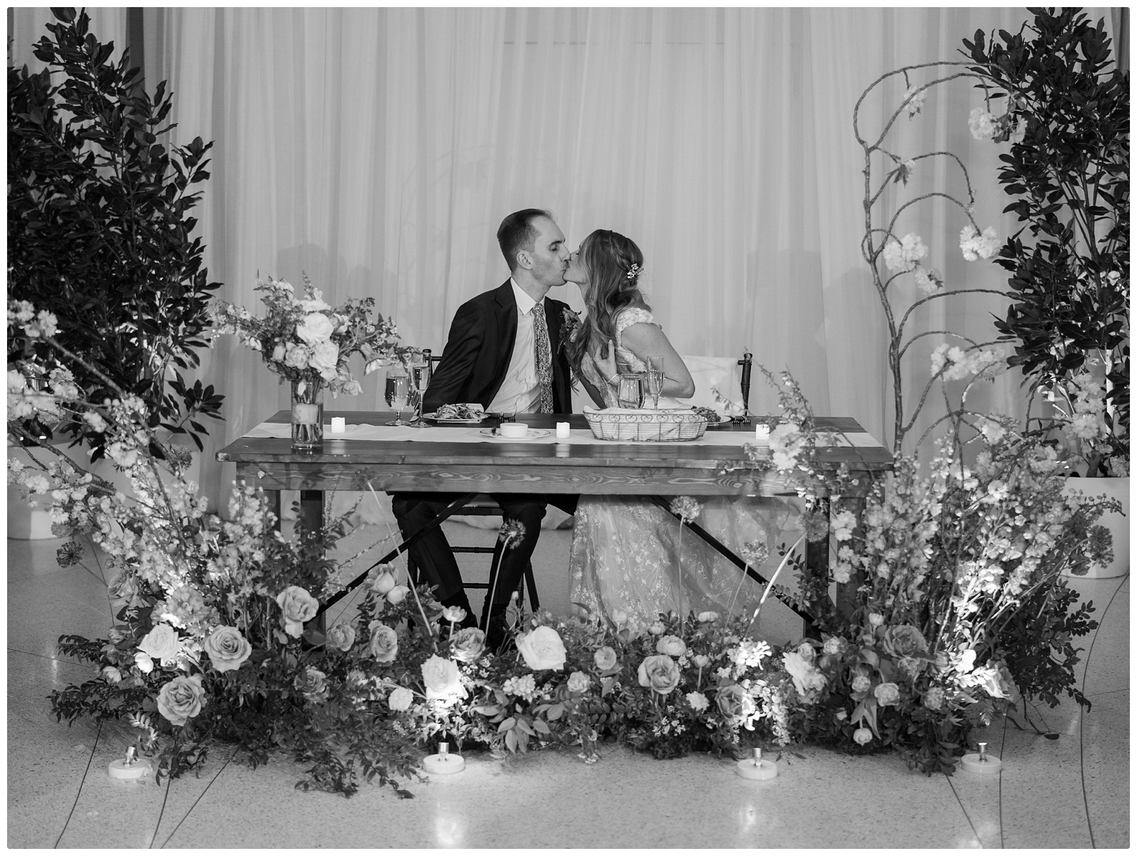 Cheekwood Nashville wedding reception sweetheart table