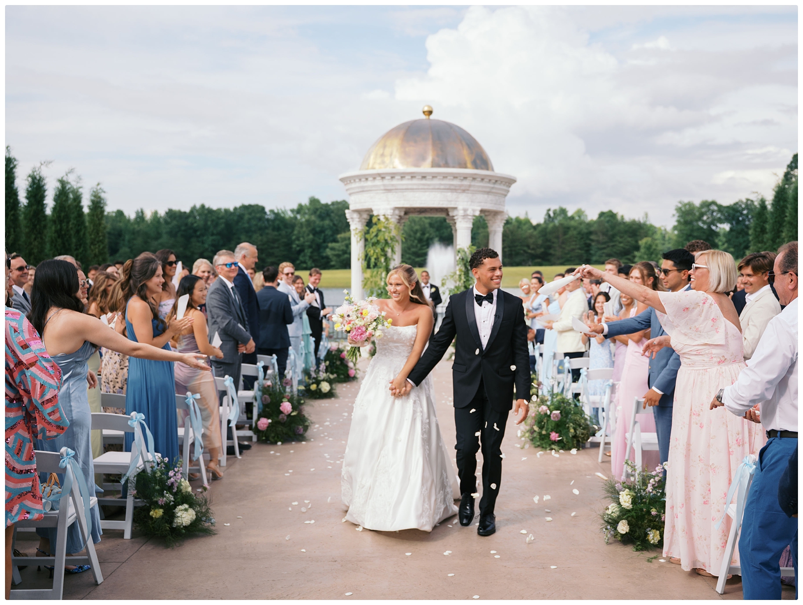 Blackberry ridge wedding ceremony petal toss