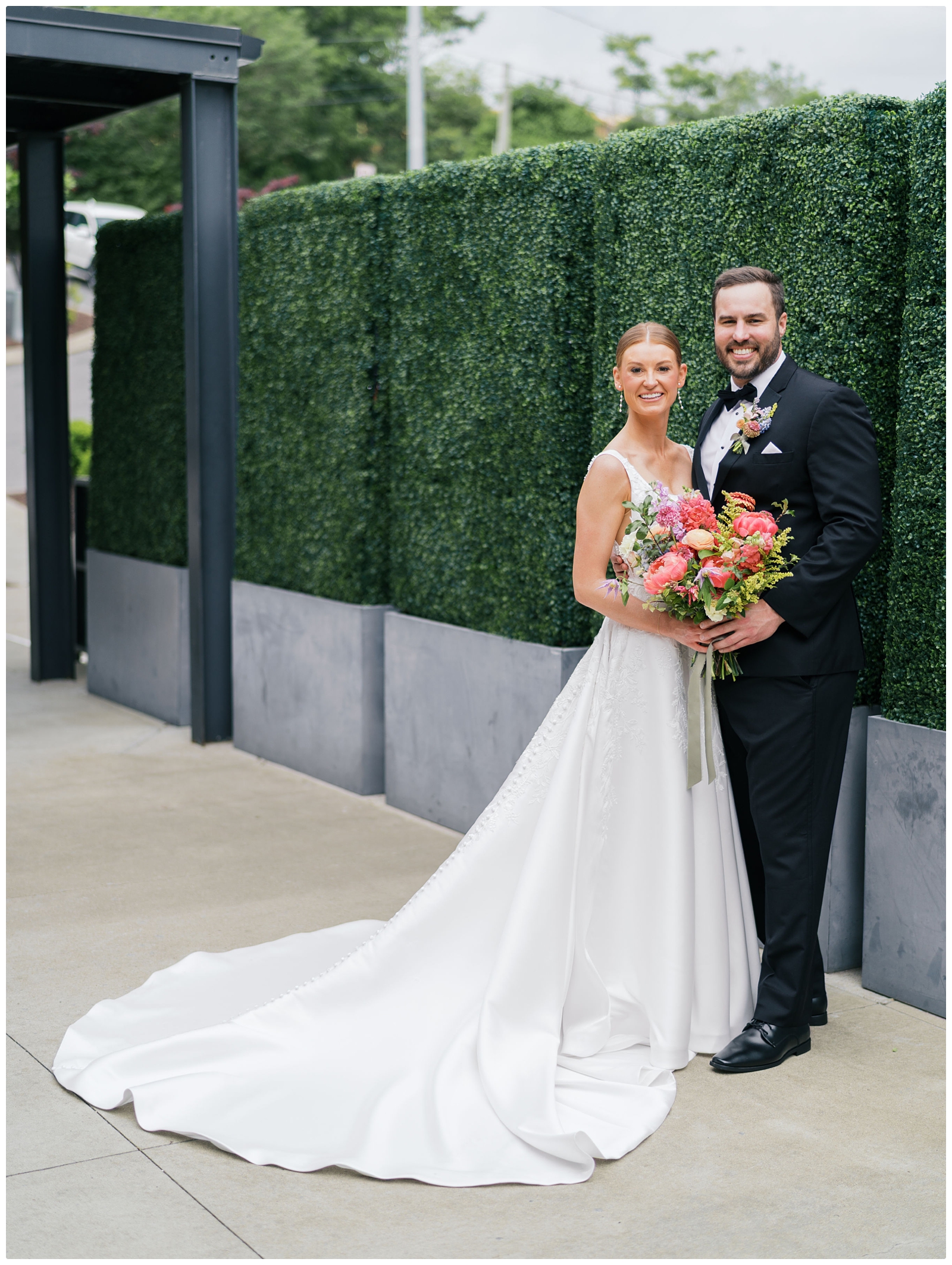 classic bride and groom smiling photo at Saint Elle Nashville wedding