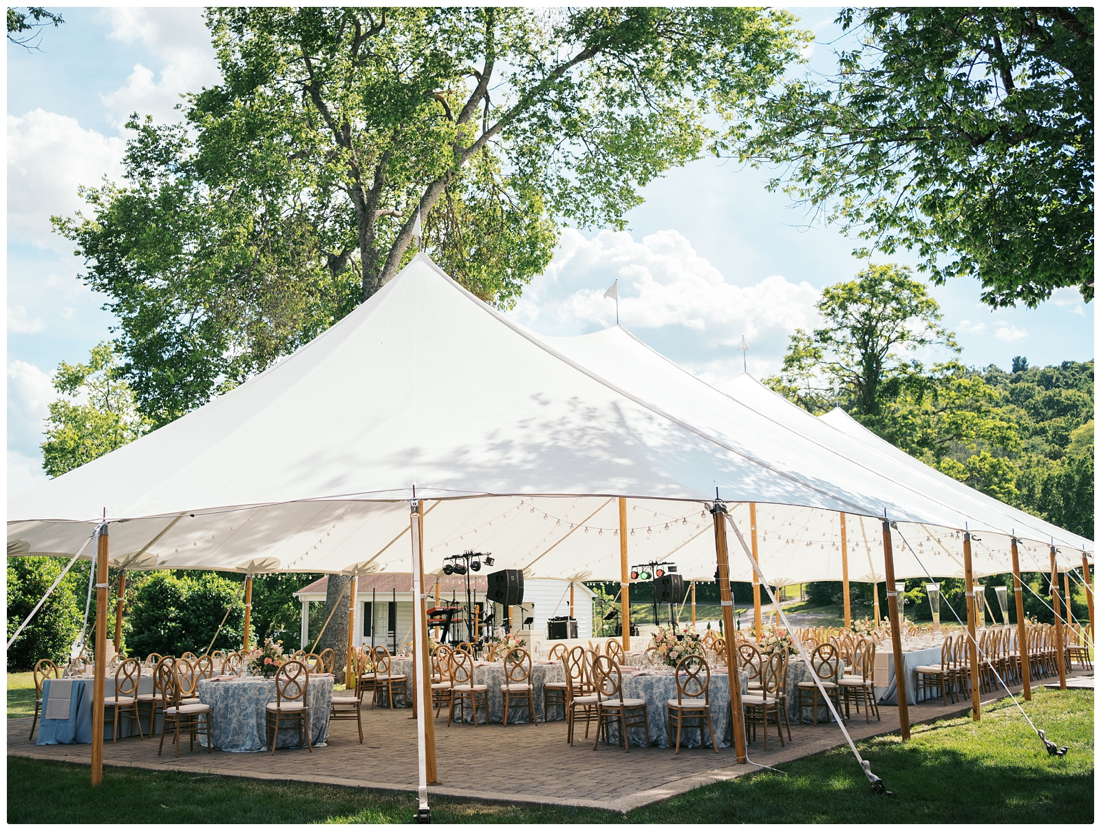 Ravenswood Mansion Wedding reception inspiration with sailcloth tent
