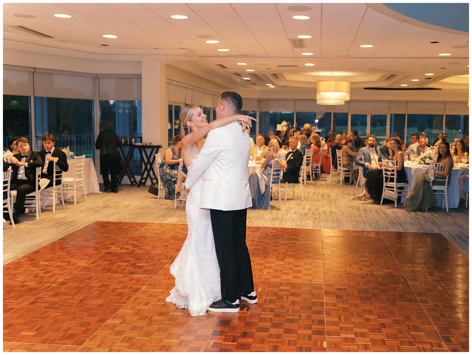 bride and groom sharing first dance at Gaylord springs wedding reception