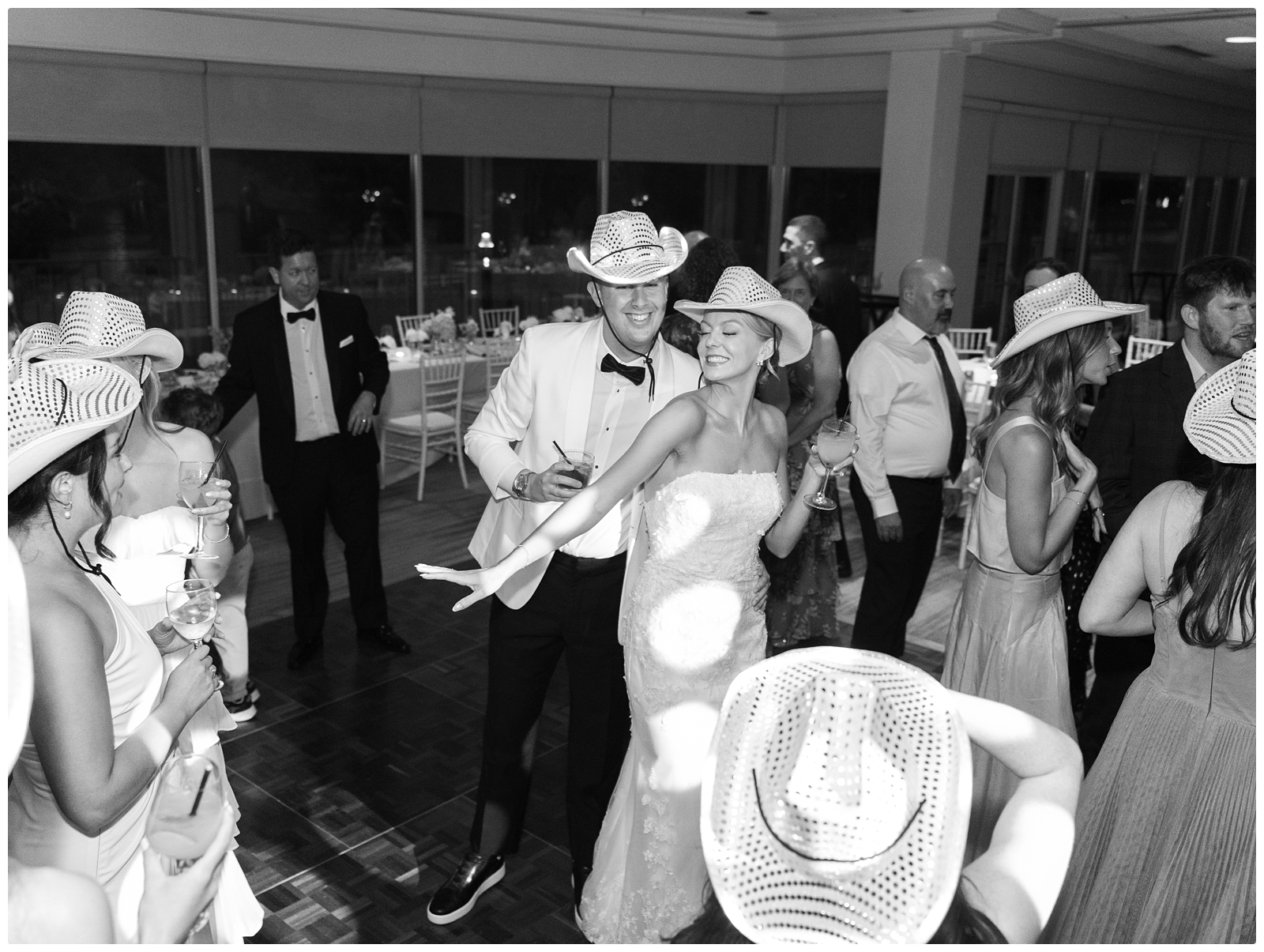 bride and groom dancing at their Gaylord springs wedding reception